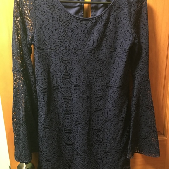 Navy Lace Dress - Picture 2 of 5